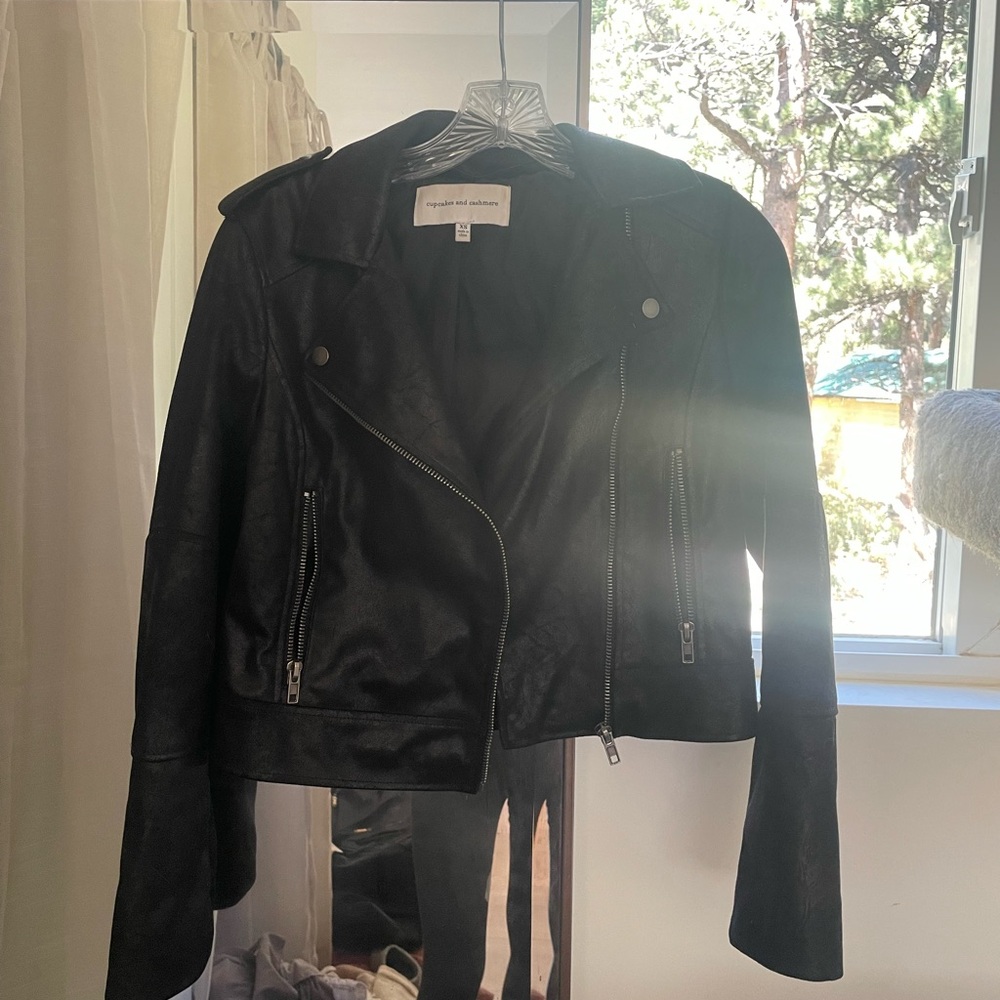 Black faux leather jacket